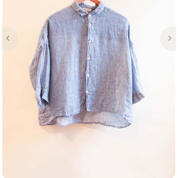 CP Shades Rooney Striped Cotton Blouse Sz M/L Boxy PRISTINE Price firm! - Picture 10 of 14